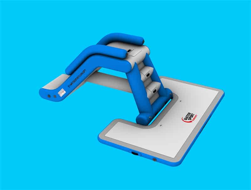 Toboggan et plateforme gonflable piscine