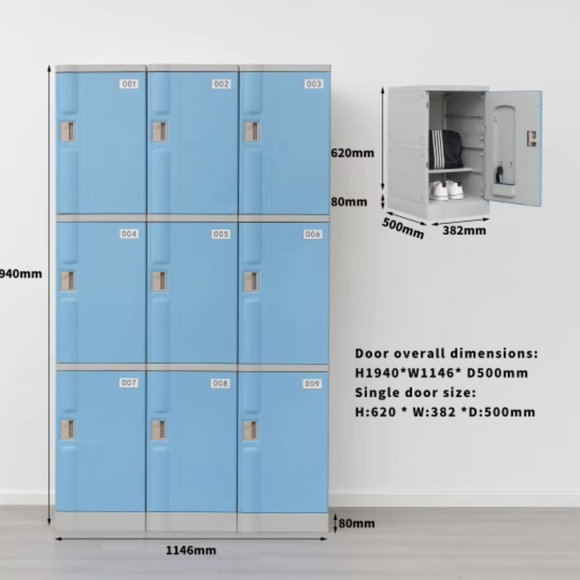 casiers inoxydables plastique ABS